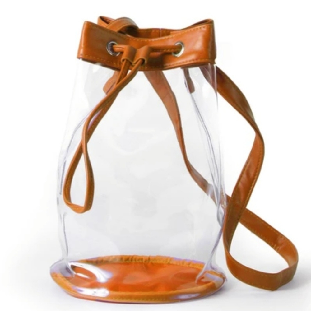 Madison Clear Bucket Bag Burnt Orange